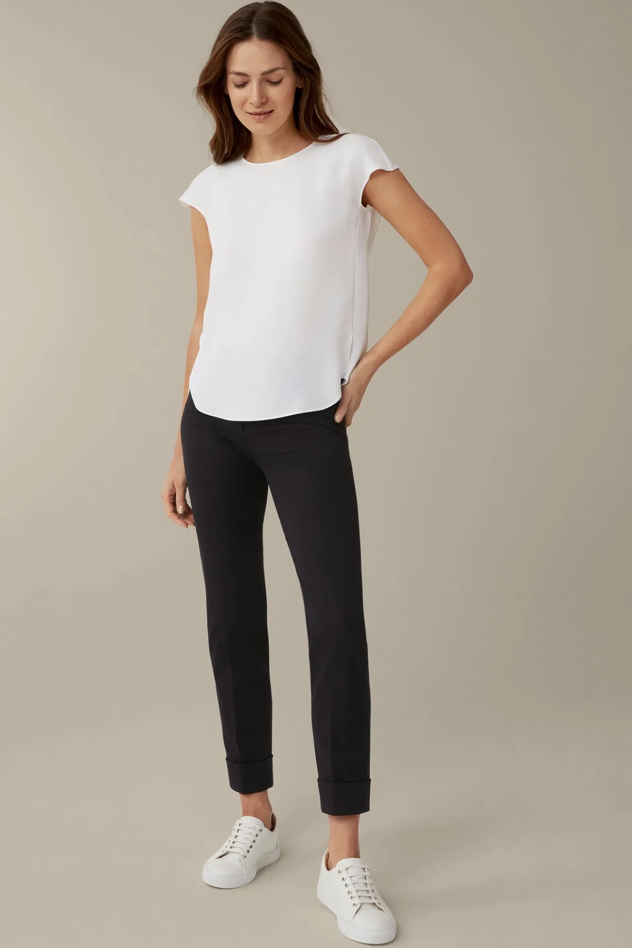 Baumwoll-Bi-Stretch-Chino Mit Umschlag In*Windsor Online