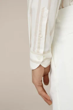Baumwoll-Hemd Lano In Creme-Braun Gestreift*Windsor Hot
