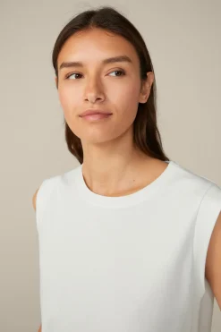 Baumwoll-Interlock-Shirt Ohne Arm In*Windsor Clearance