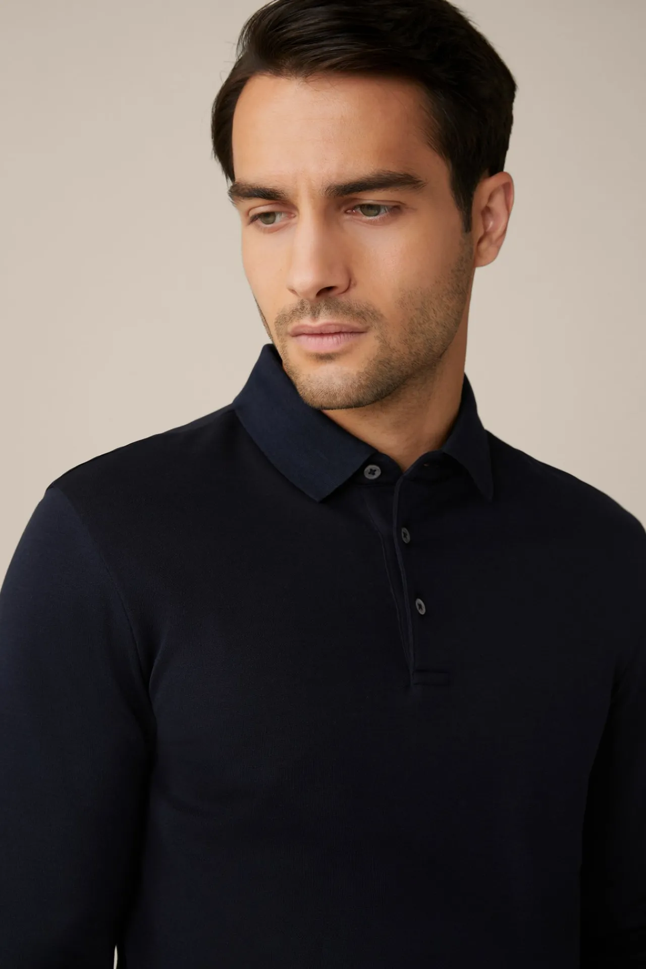 Baumwoll-Langarm-Poloshirt Frido In*Windsor Hot
