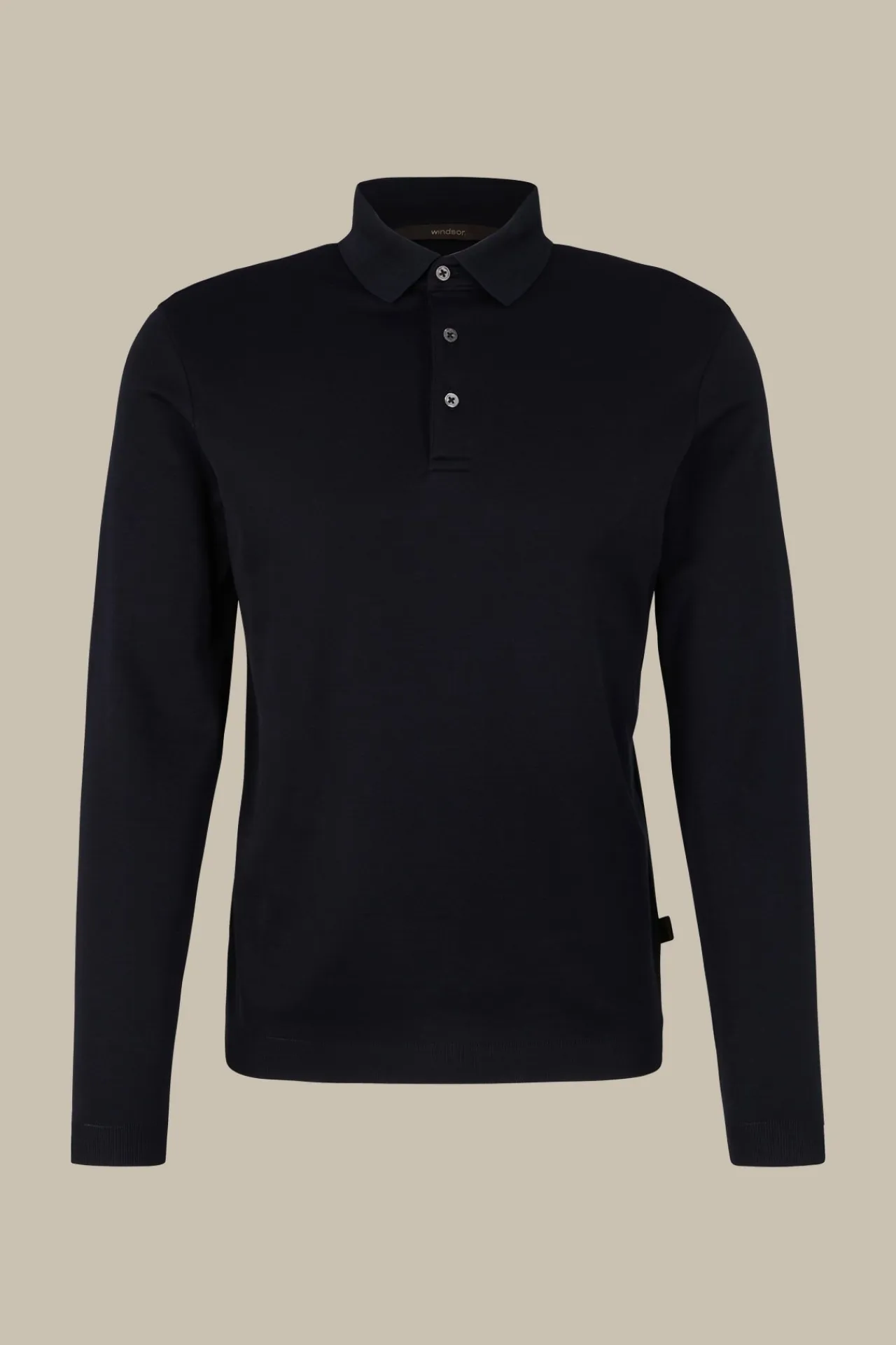 Baumwoll-Langarm-Poloshirt Frido In*Windsor Hot