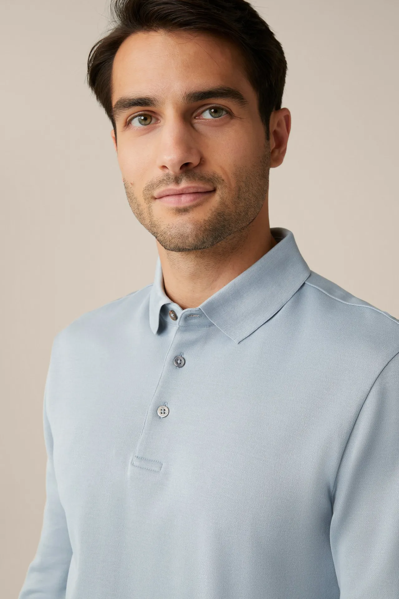 Baumwoll-Langarm-Poloshirt Frido In*Windsor Outlet