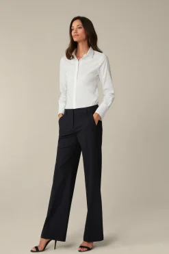 Baumwollstretch-Bluse Mit Hemdkragen In*Windsor Fashion