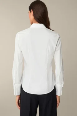 Baumwollstretch-Bluse Mit Hemdkragen In*Windsor Fashion