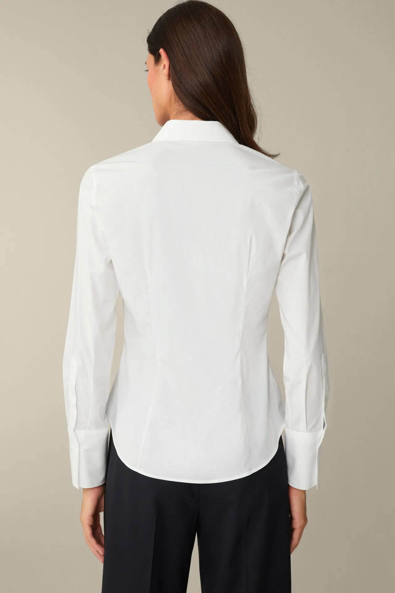Baumwollstretch-Bluse Mit Hemdkragen In*Windsor Fashion