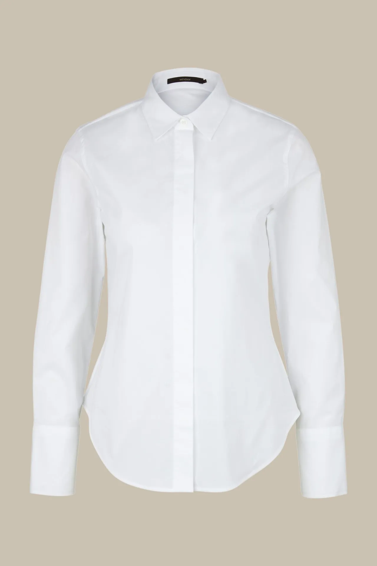 Baumwollstretch-Bluse Mit Hemdkragen In*Windsor Fashion