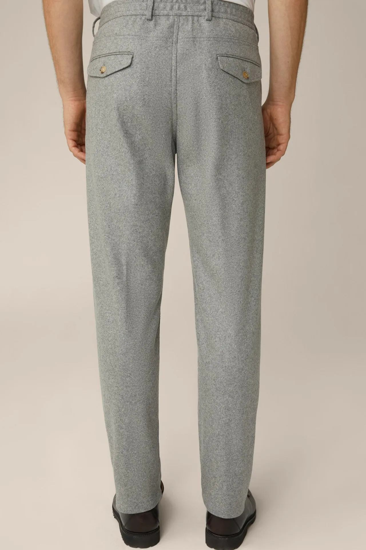 Cashmere-Baukasten-Hose Floro Mit Bundfalte In Grau Meliert*Windsor Outlet