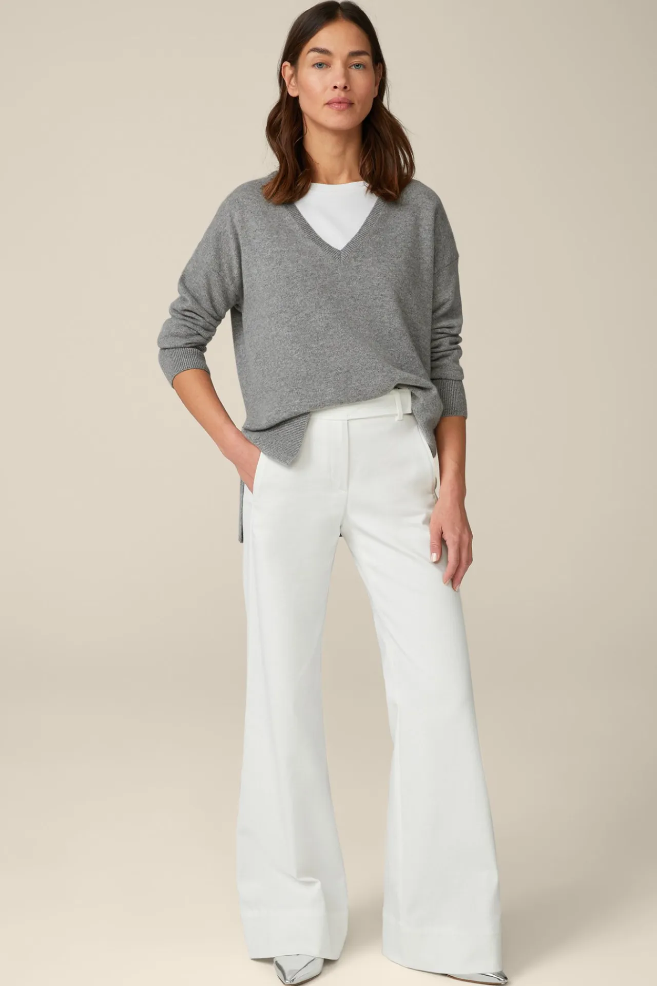 Cashmere-Pullover In Grau Melange*Windsor Sale