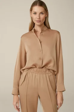 Crepe-Hemdbluse Mit Stehkragen In*Windsor Outlet