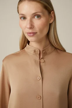 Crepe-Hemdbluse Mit Stehkragen In*Windsor Outlet