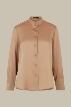 Crepe-Hemdbluse Mit Stehkragen In*Windsor Outlet