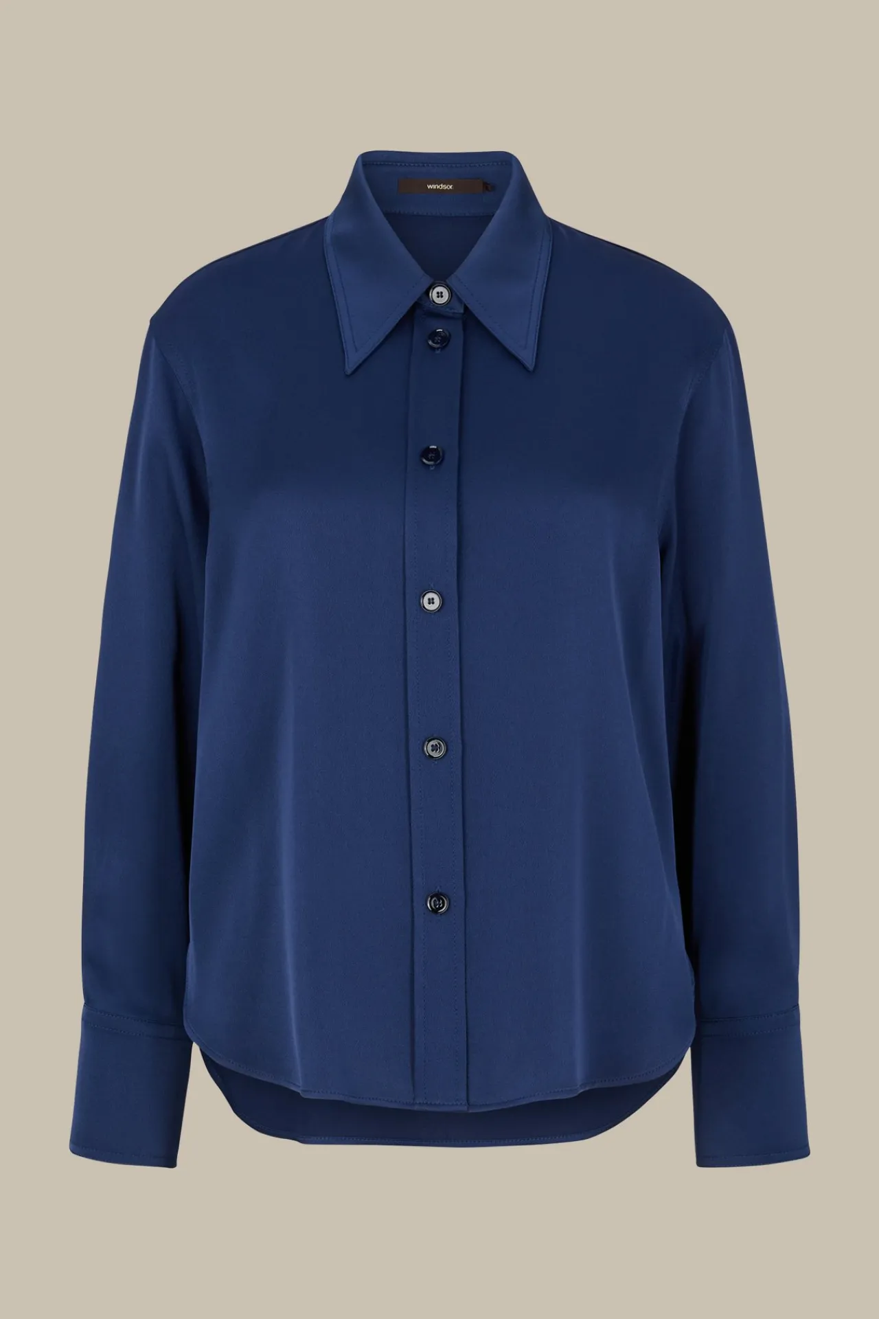 Crepe-Langarm-Hemd-Bluse In*Windsor Fashion