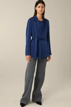 Crepe-Long-Blazer Mit Gürtel In*Windsor Hot