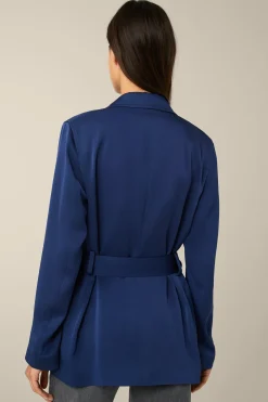 Crepe-Long-Blazer Mit Gürtel In*Windsor Hot