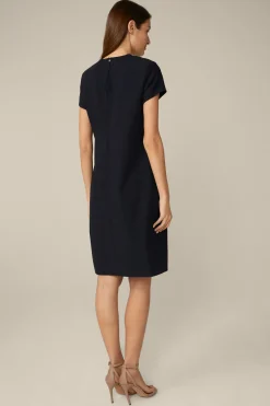 Crepe-Shift-Kurzarm-Kleid In*Windsor New