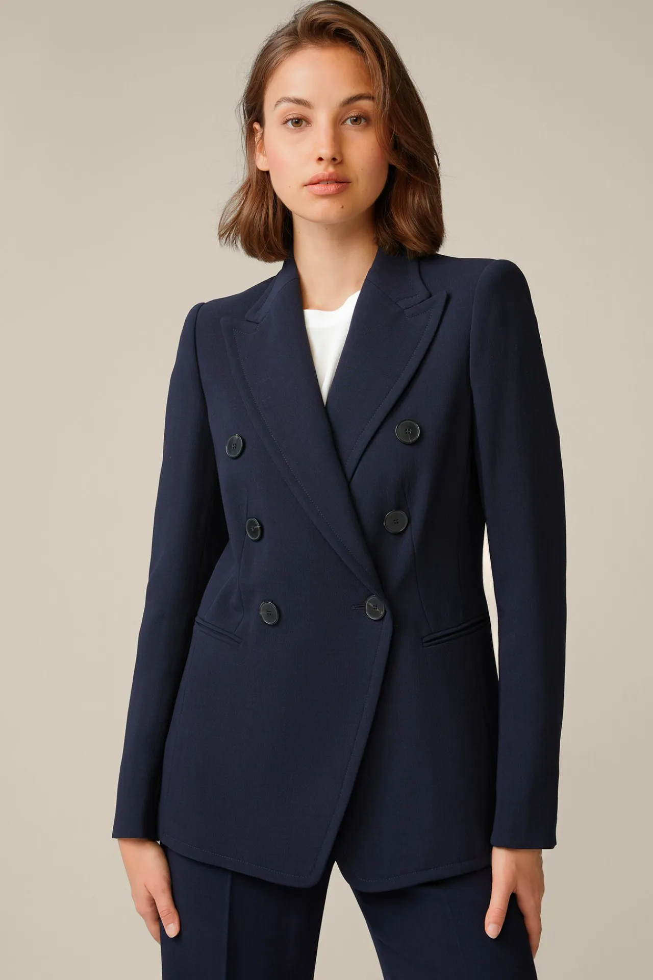 Double-Wollcrepe-Doppelreiher-Blazer In*Windsor Clearance