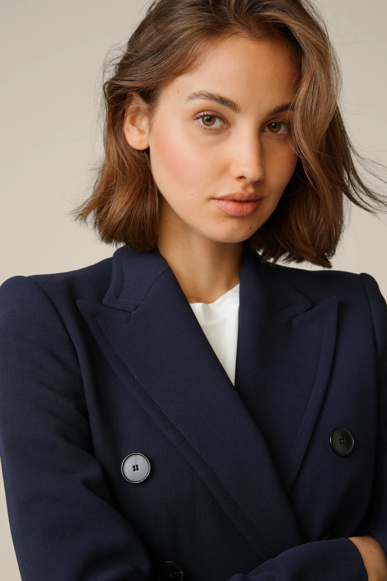 Double-Wollcrepe-Doppelreiher-Blazer In*Windsor Clearance