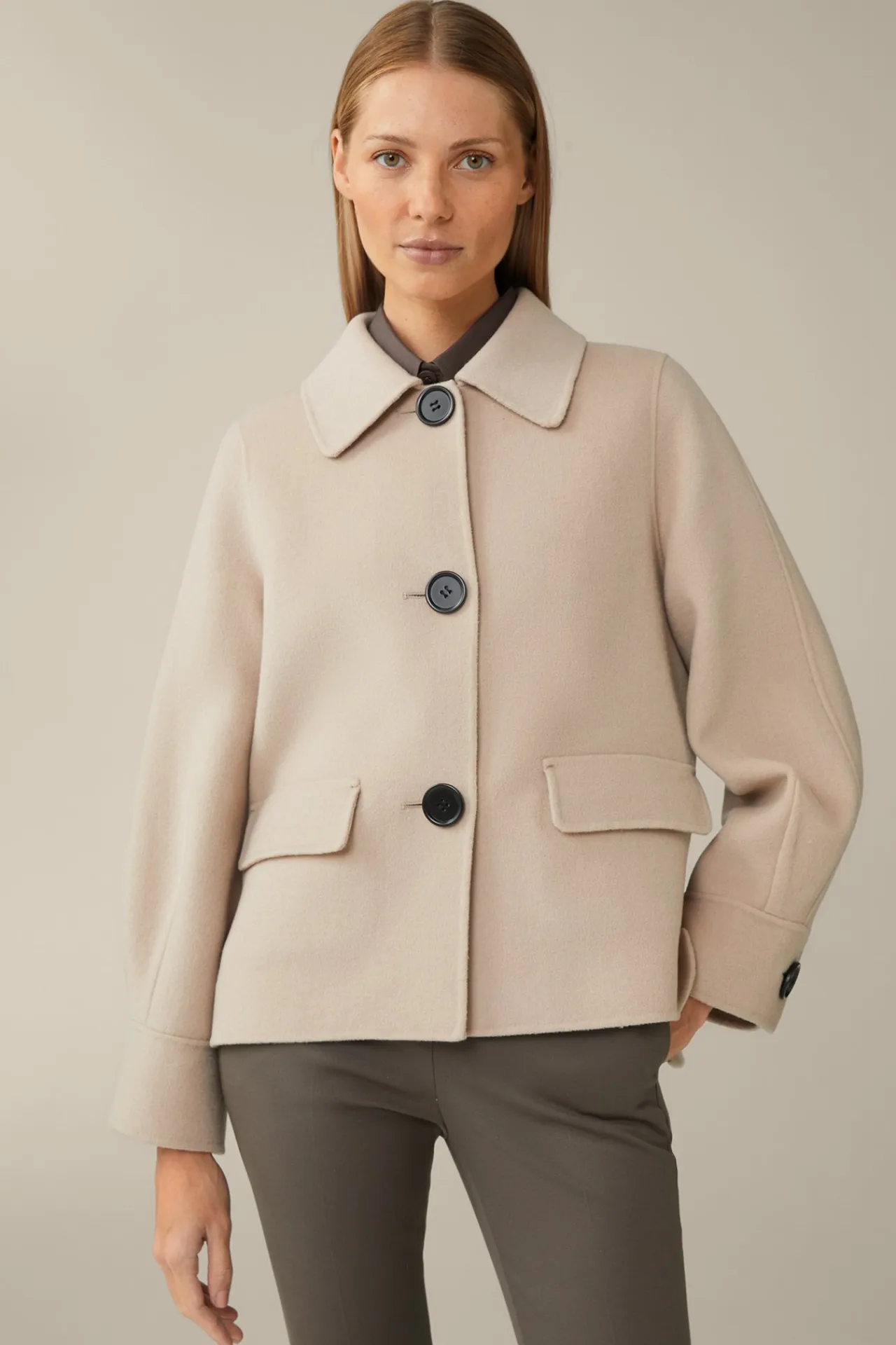 Double-Wollmix-Cape-Jacke Mit Cashmere In*Windsor Best
