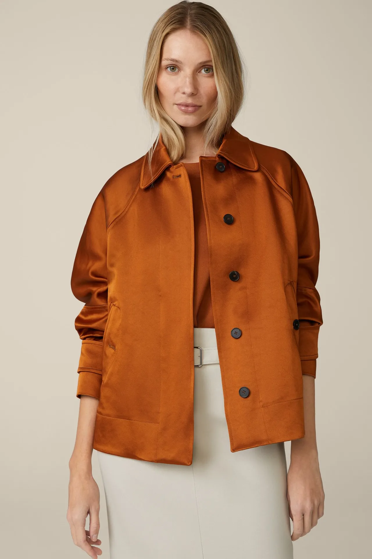 Duchesse-Satin-Cape-Jacke In Kupfer*Windsor Clearance