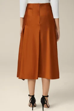 Duchesse-Satin-Rock In Midi-Lange In Kupfer*Windsor Outlet
