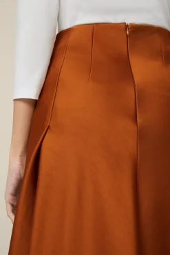Duchesse-Satin-Rock In Midi-Lange In Kupfer*Windsor Outlet