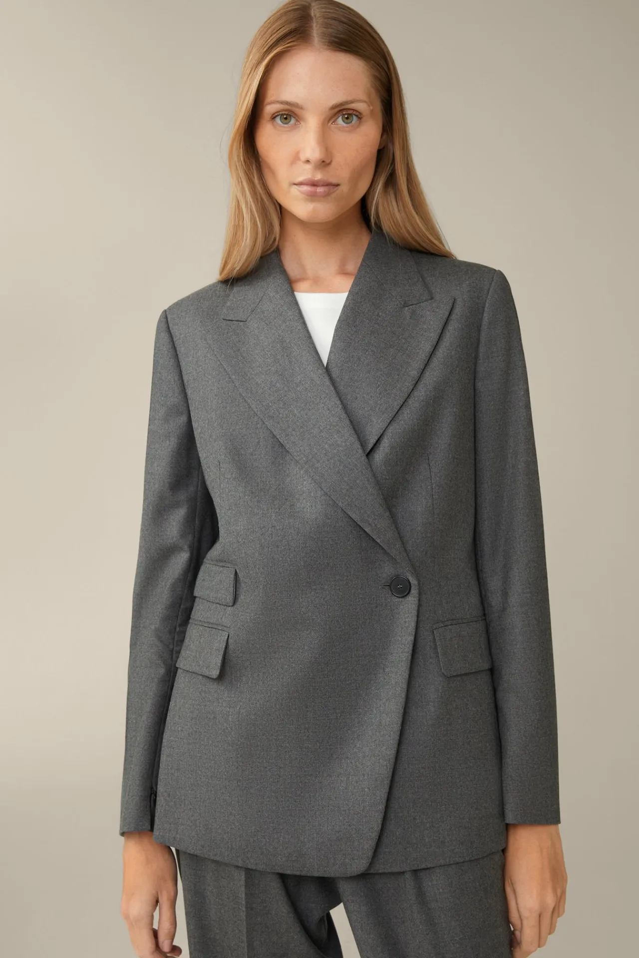 Flanell-Doppelreiher-Blazer In*Windsor Hot