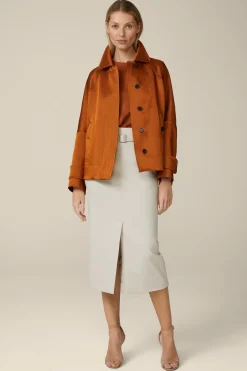 Gabardine-Bleistift-Rock In Midi-Lange In*Windsor Discount