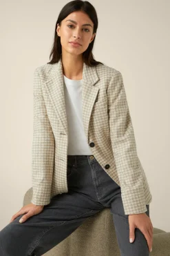 Jersey-Blazer In Beige-Ecru Gemustert*Windsor Online