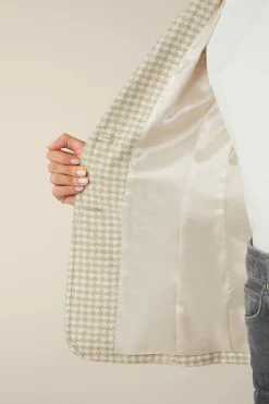 Jersey-Blazer In Beige-Ecru Gemustert*Windsor Online