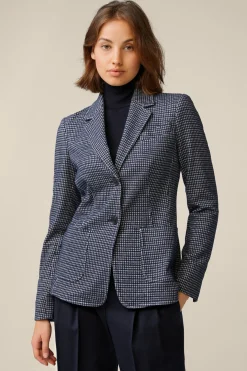 Jersey-Blazer In Navy-Beige Gemustert*Windsor Hot