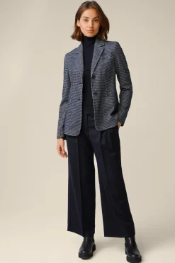 Jersey-Blazer In Navy-Beige Gemustert*Windsor Hot