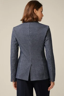 Jersey-Blazer In Navy-Beige Gemustert*Windsor Hot