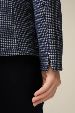 Jersey-Blazer In Navy-Beige Gemustert*Windsor Hot