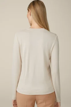 Jersey-Langarm-Shirt Aus Tencel In Hell*Windsor Hot