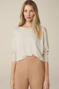 Jersey-Langarm-Shirt Aus Tencel In Hell*Windsor Hot