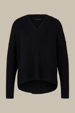 Merino-Strick-Pullover Mit V-Ausschnitt In*Windsor Fashion