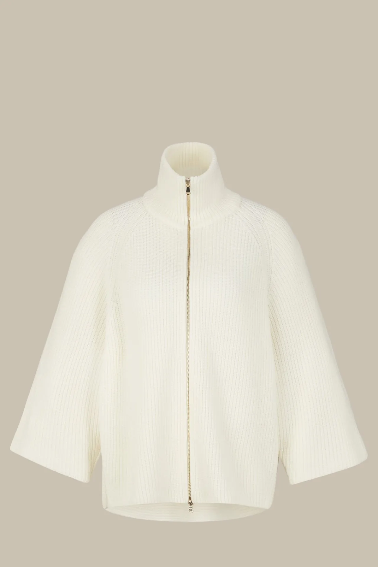 Merino-Strick-Zip-Cardigan In*Windsor Hot