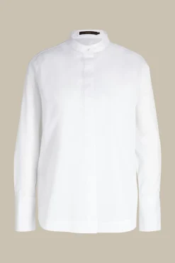 Popeline-Baumwoll-Bluse Mit Stehkragen In*Windsor Discount