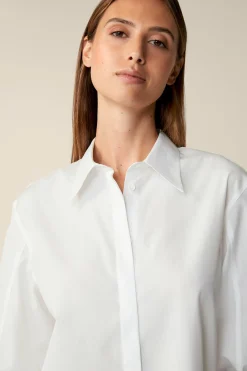 Popeline-Baumwoll-Hemd-Long-Bluse In*Windsor Fashion