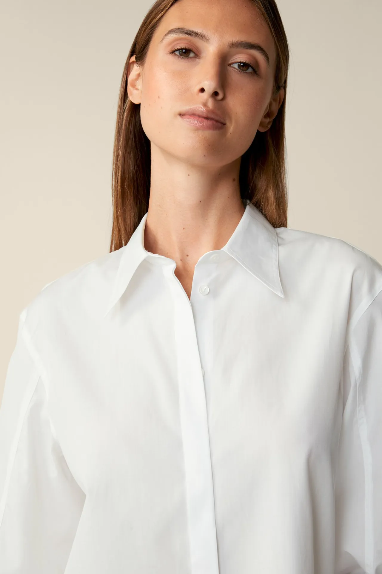Popeline-Baumwoll-Hemd-Long-Bluse In*Windsor Fashion