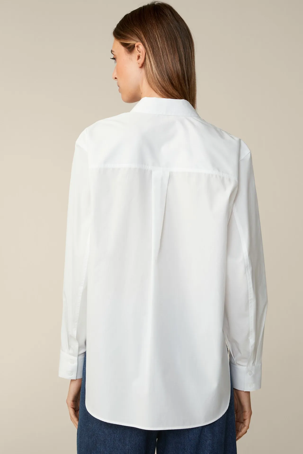 Popeline-Baumwoll-Hemd-Long-Bluse In*Windsor Fashion
