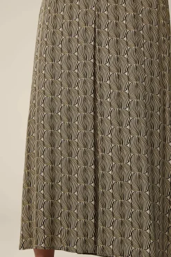Print-Maxi-Rock Aus Viskose In Schwarz-Beige Gemustert*Windsor Outlet