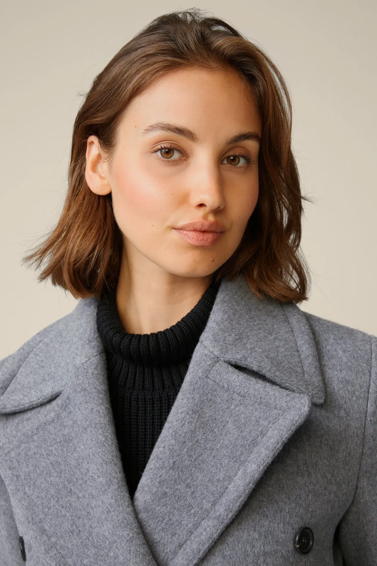 Schurwoll-Caban-Mantel Mit Cashmere In*Windsor Hot