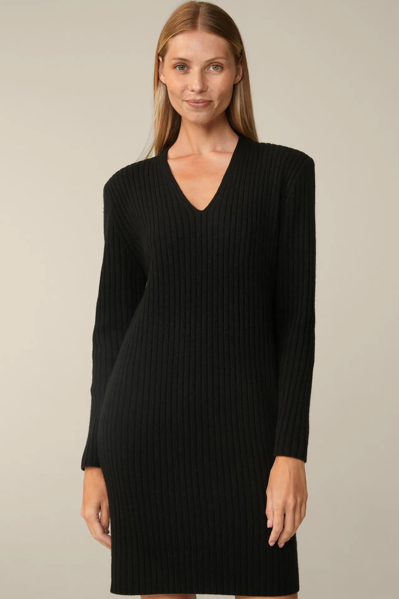 Schurwoll-Cashmeremix-Ripp-Strick-Kleid In*Windsor Clearance