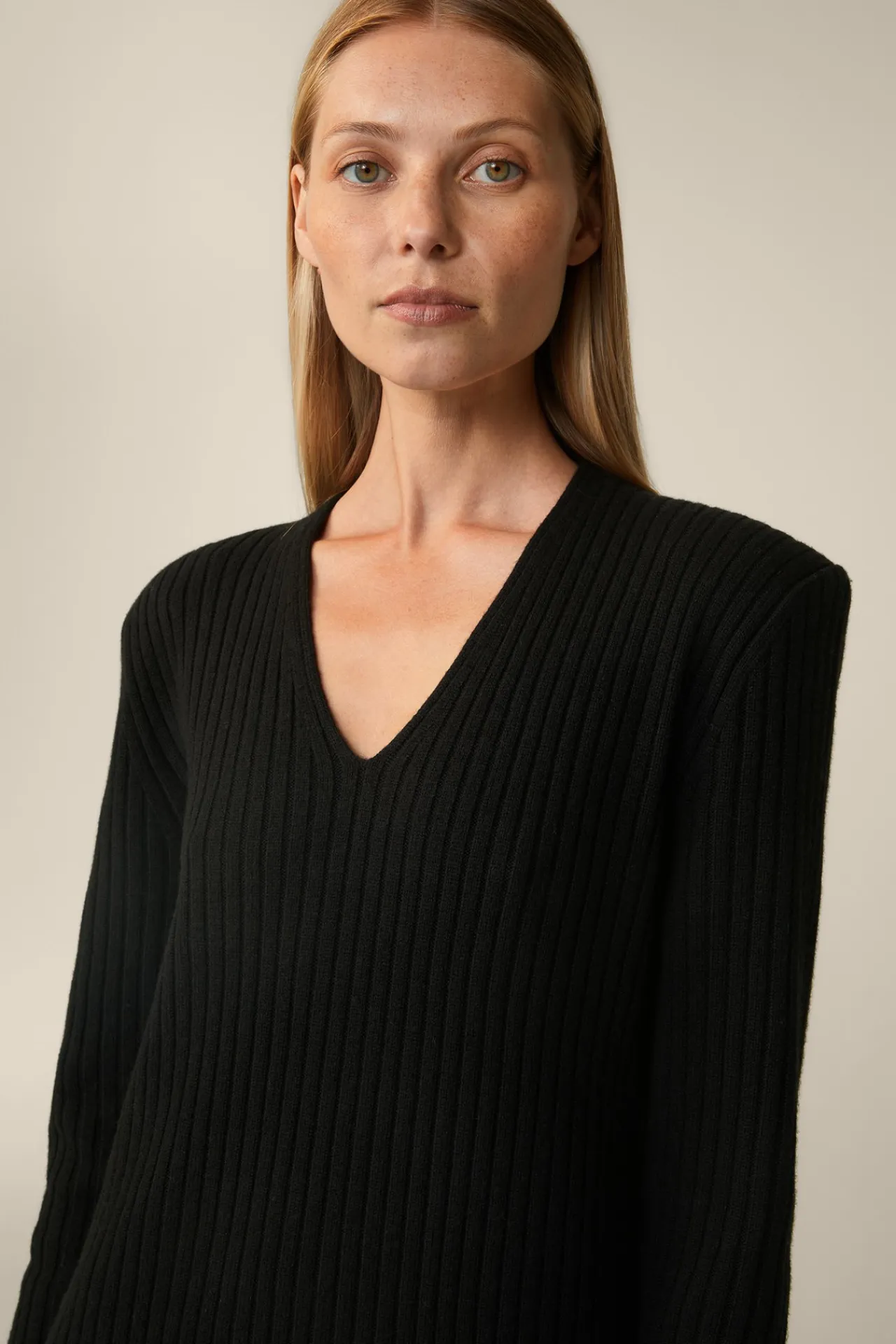 Schurwoll-Cashmeremix-Ripp-Strick-Kleid In*Windsor Clearance