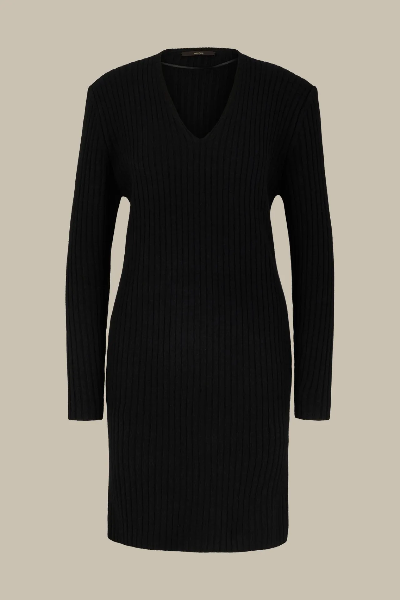 Schurwoll-Cashmeremix-Ripp-Strick-Kleid In*Windsor Clearance