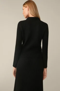 Schurwoll-Cashmeremix-Ripp-Strick-Pullover In*Windsor New