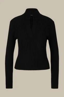 Schurwoll-Cashmeremix-Ripp-Strick-Pullover In*Windsor New