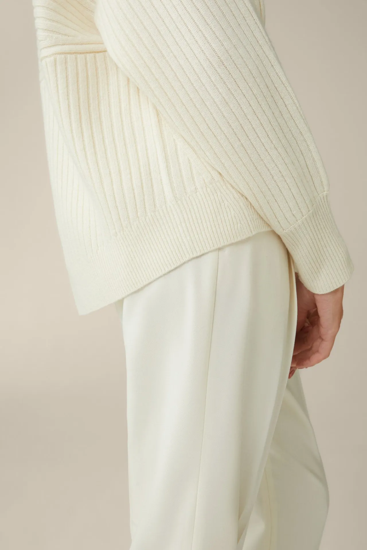 Schurwoll-Cashmeremix-Ripp-Strick-Pullover In*Windsor Fashion