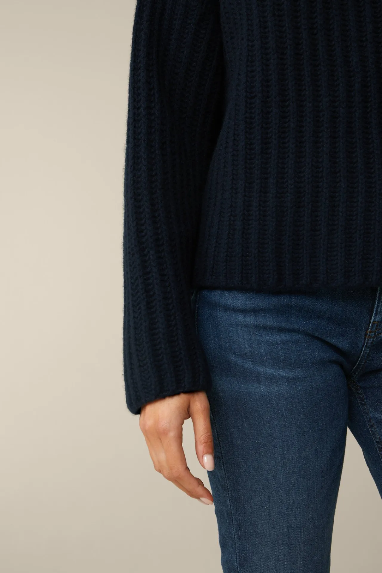 Schurwoll-Cashmeremix-Stehkragen-Pullover In*Windsor Fashion